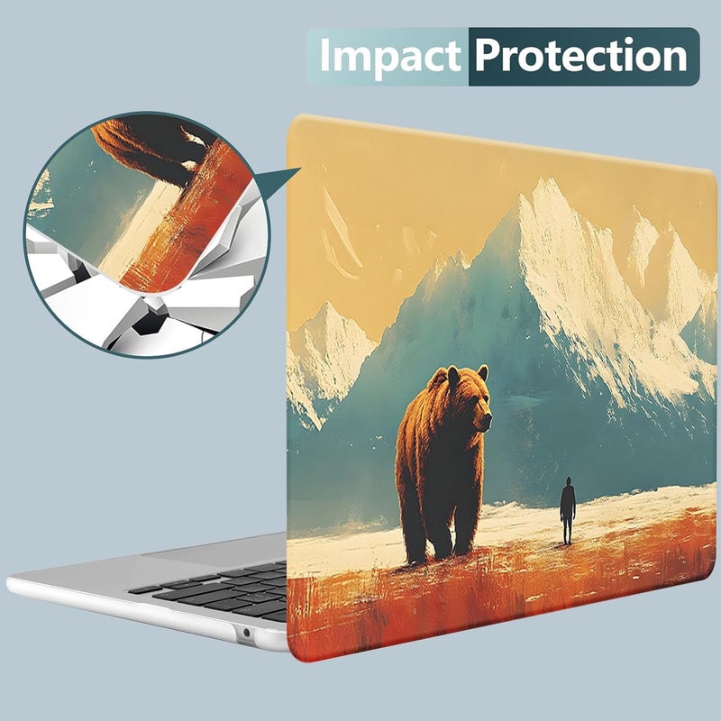 KEROM Compatible for MacBook Air 13 inch Case 2025 M4, 2024-2022 M3 M2 A3240 A3113 A2681, Cute Sleek Aesthetic Plastic Hard Shell with Keyboard Cover for MacBook Air 13.6 inch Case, Bear - Image 2